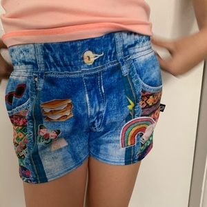 Terez Faux Jean Girls Athletic Shorts Sz L (10-12)